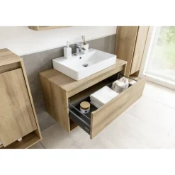 Waschbeckenunterschrank 'Natura' braun matt 93,4 x 52,3 x 45,5 cm
