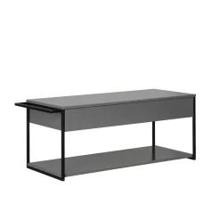 Waschbeckenunterschrank 'New York' grau, schwarz matt 108 x 43 x 47,5 cm