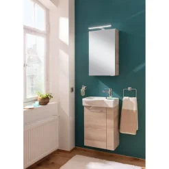 Waschbeckenunterschrank 'SBC' braun matt 44 x 60 x 24,3 cm links