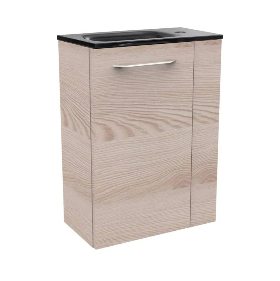Waschbeckenunterschrank 'SBC' braun matt 44 x 60 x 24,3 cm links