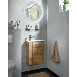 Waschbeckenunterschrank 'SBC' braun matt 44 x 60 x 24,3 cm rechts