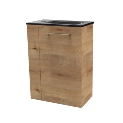 Waschbeckenunterschrank 'SBC' braun matt 44 x 60 x 24,3 cm rechts