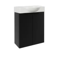Waschbeckenunterschrank 'SBC' schwarz matt 52 x 60 x 24 cm