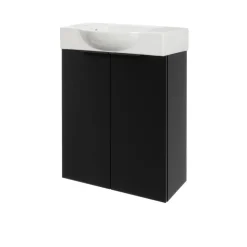 Waschbeckenunterschrank 'SBC' schwarz matt 52 x 60 x 24 cm