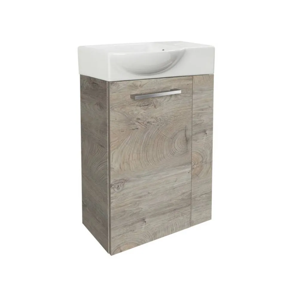 Waschbeckenunterschrank 'SBC' braun matt 44 x 60 x 24,3 cm links