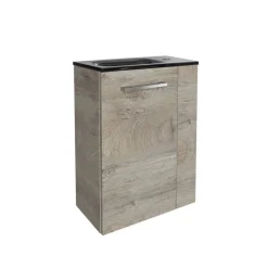 Waschbeckenunterschrank 'SBC' braun matt 44 x 60 x 24,3 cm links