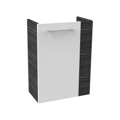 Waschbeckenunterschrank 'SBC' braun, weiß glänzend 44 x 60 x 24,3 cm links