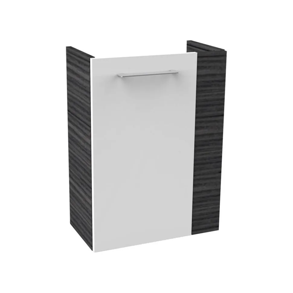Waschbeckenunterschrank 'SBC' braun, weiß glänzend 44 x 60 x 24,3 cm links