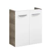 Waschbeckenunterschrank 'SBC' braun, weiß glänzend 52 x 60 x 24,3 cm