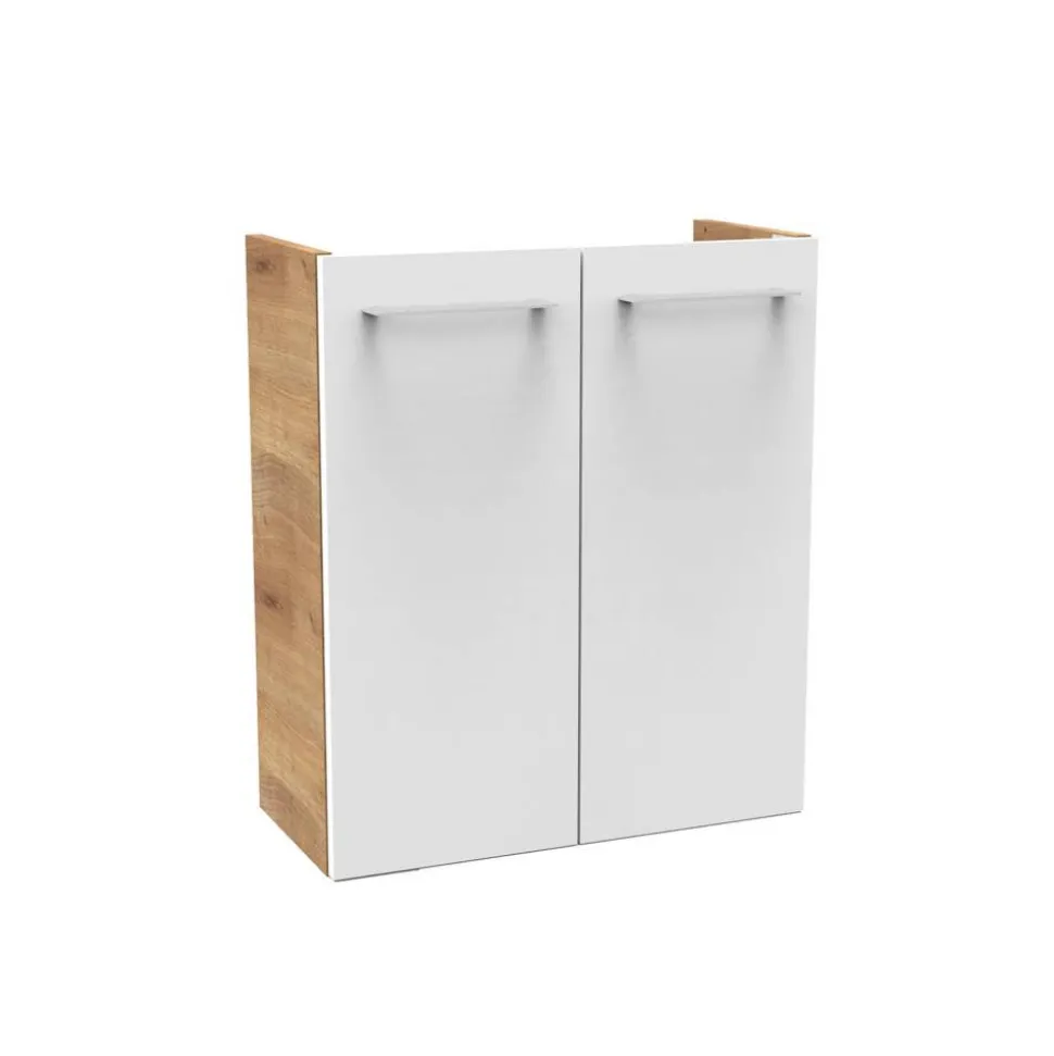 Waschbeckenunterschrank 'SBC' braun, weiß glänzend 52 x 60 x 24,3 cm
