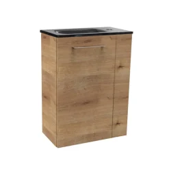 Waschbeckenunterschrank 'SBC' braun matt 44 x 60 x 24,3 cm links