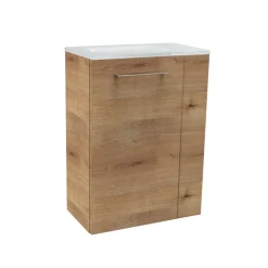 Waschbeckenunterschrank 'SBC' braun matt 44 x 60 x 24,3 cm links
