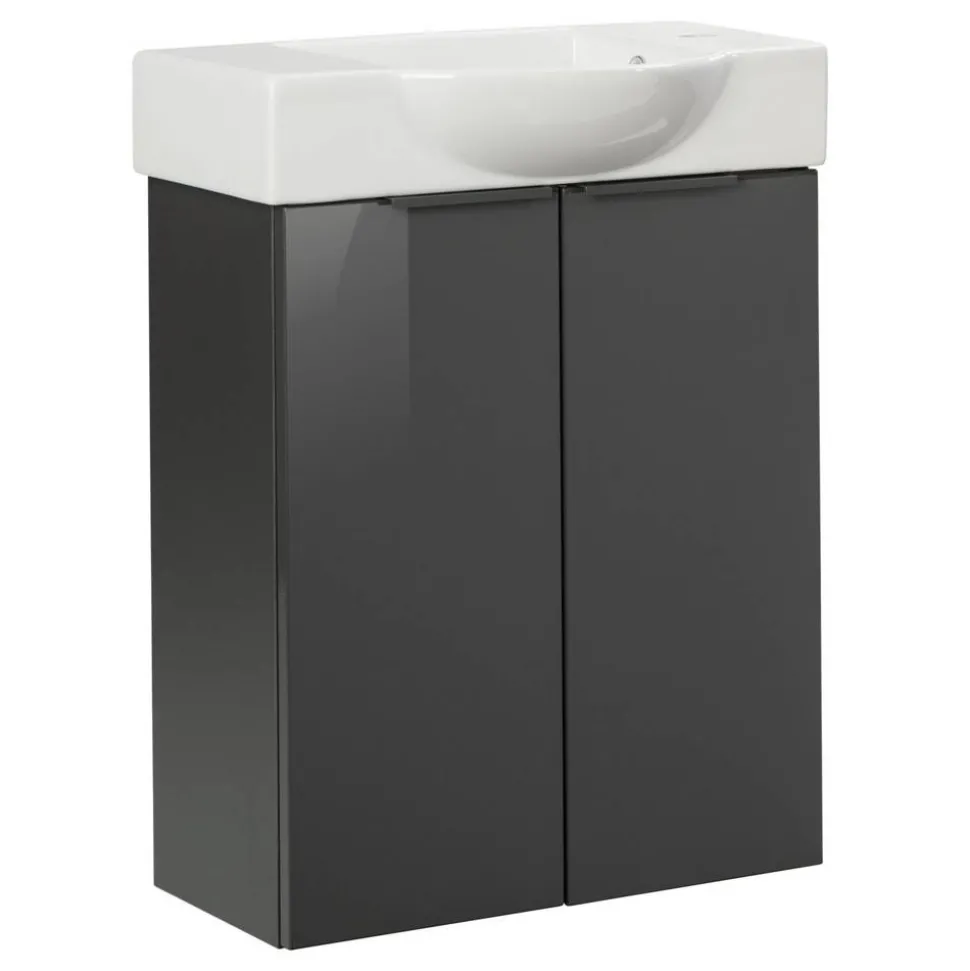 Waschbeckenunterschrank 'SBC' anthrazit matt 52 x 60 x 24,3 cm