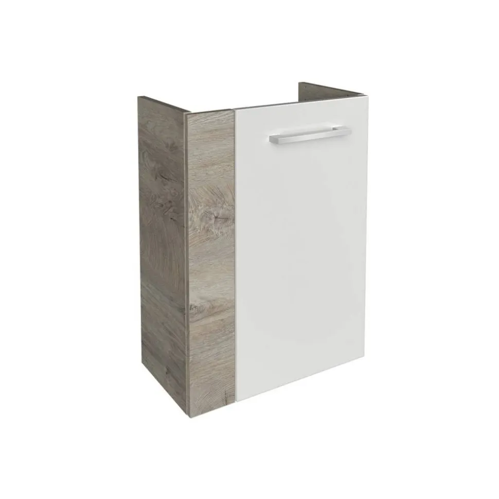 Waschbeckenunterschrank 'SBC' braun, weiß glänzend 44 x 60 x 24,3 cm rechts