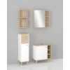 Waschbeckenunterschrank 'Sven' weiß, braun foliert 65 x 60 x 33 cm