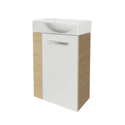Waschbeckenunterschrank 'SBC' braun, weiß glänzend 44 x 60 x 24,3 cm