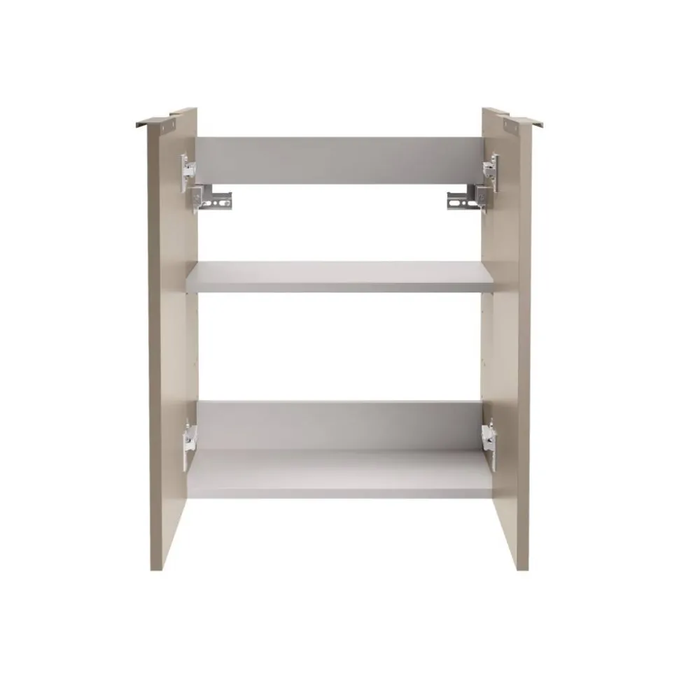 Waschbeckenunterschrank 'SBC' braun, weiß glänzend 52 x 60 x 24,3 cm