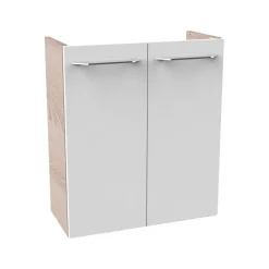 Waschbeckenunterschrank 'SBC' braun, weiß glänzend 52 x 60 x 24,3 cm