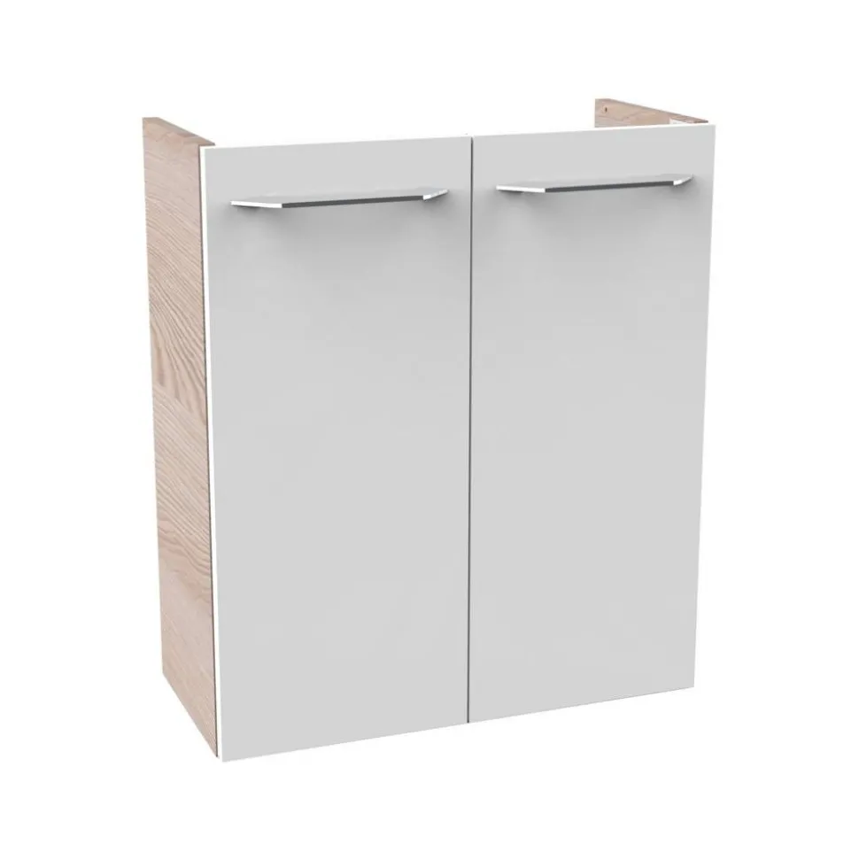 Waschbeckenunterschrank 'SBC' braun, weiß glänzend 52 x 60 x 24,3 cm