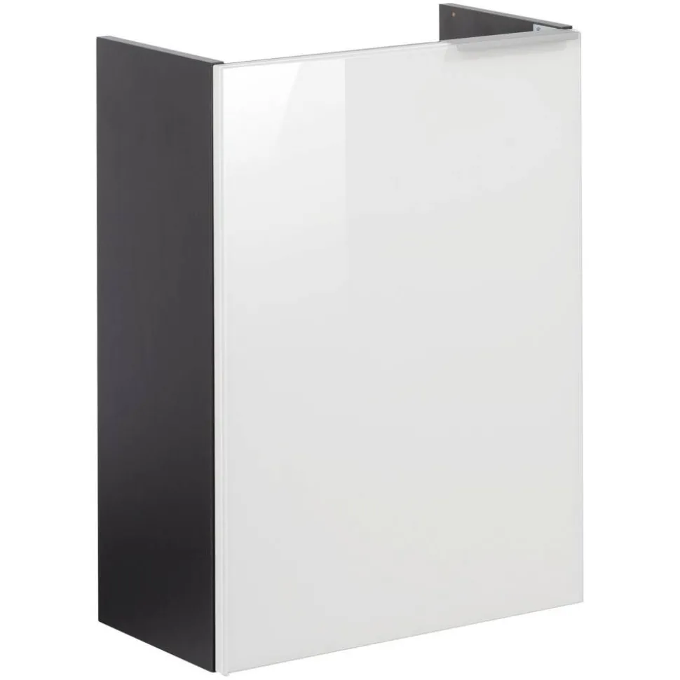 Waschbeckenunterschrank 'SBC' weiß, anthrazit glänzend 44 x 60 x 24,4 cm links