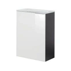 Waschbeckenunterschrank 'SBC' weiß, anthrazit glänzend 44 x 60 x 24,4 cm links