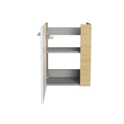 Waschbeckenunterschrank 'SBC' braun, weiß glänzend 44 x 60 x 24,3 cm links