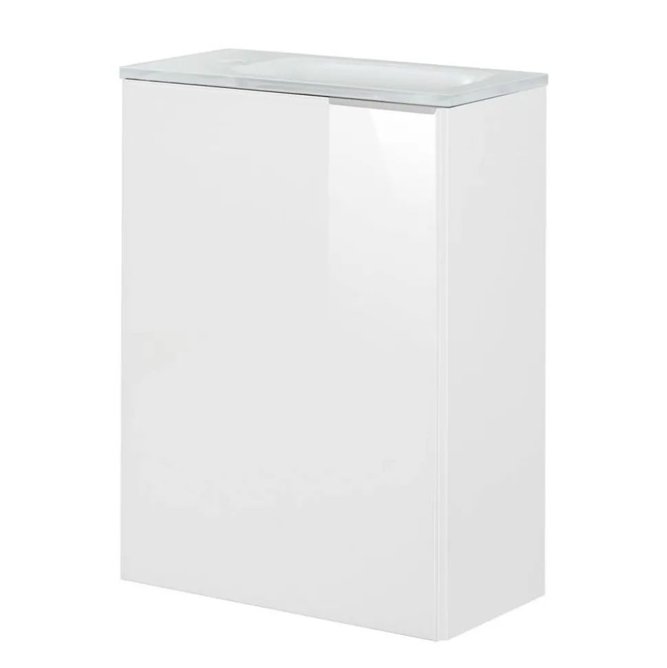 Waschbeckenunterschrank 'SBC' weiß glänzend 44 x 60 x 24,3 cm links