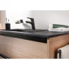 Waschtisch 'Vita' Gussmarmor mattschwarz 101 x 15,8 x 46,5 cm
