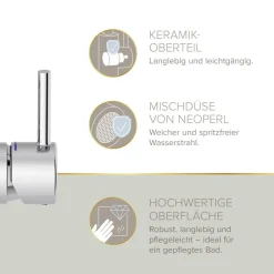 Waschtischarmatur 'Hoku' chromfarben