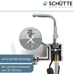 Waschtischarmatur 'London' mit Haarbrause chromfarben