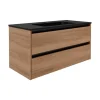 Waschtischunterschrank 'Vita' Eichefarben Braun/schwarz 100 x 50 x 46 cm