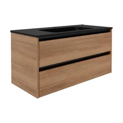 Waschtischunterschrank 'Vita' Eichefarben Braun/schwarz 100 x 50 x 46 cm