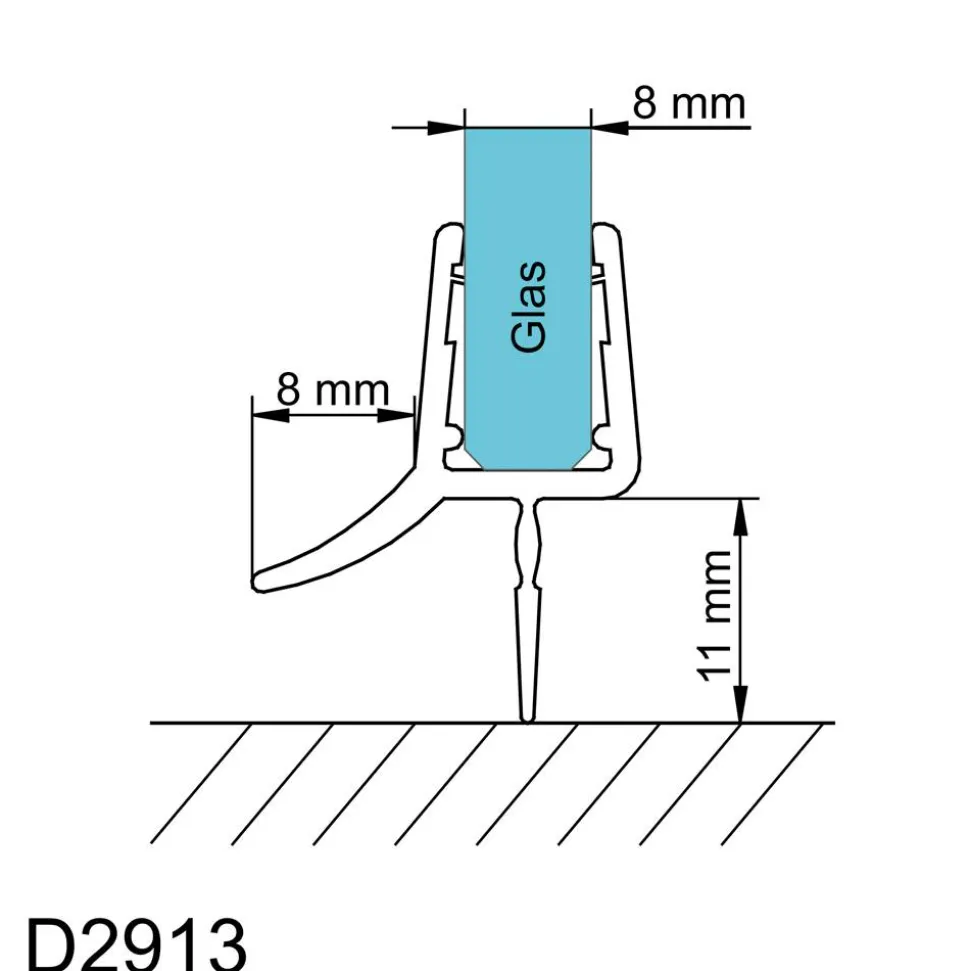 Wasserabweisprofil 'Davita' transparent 100 cm, für 8 mm Glas, Kunststoff