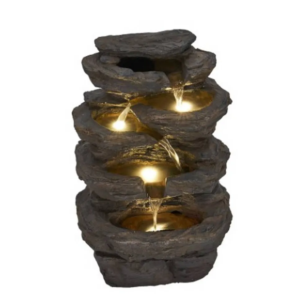 Wasserfall in Felsoptik mit LED-Beleuchtung 26 x 42 x 20 cm