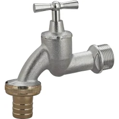 Wasserhahn ¾"AG verchromt matt