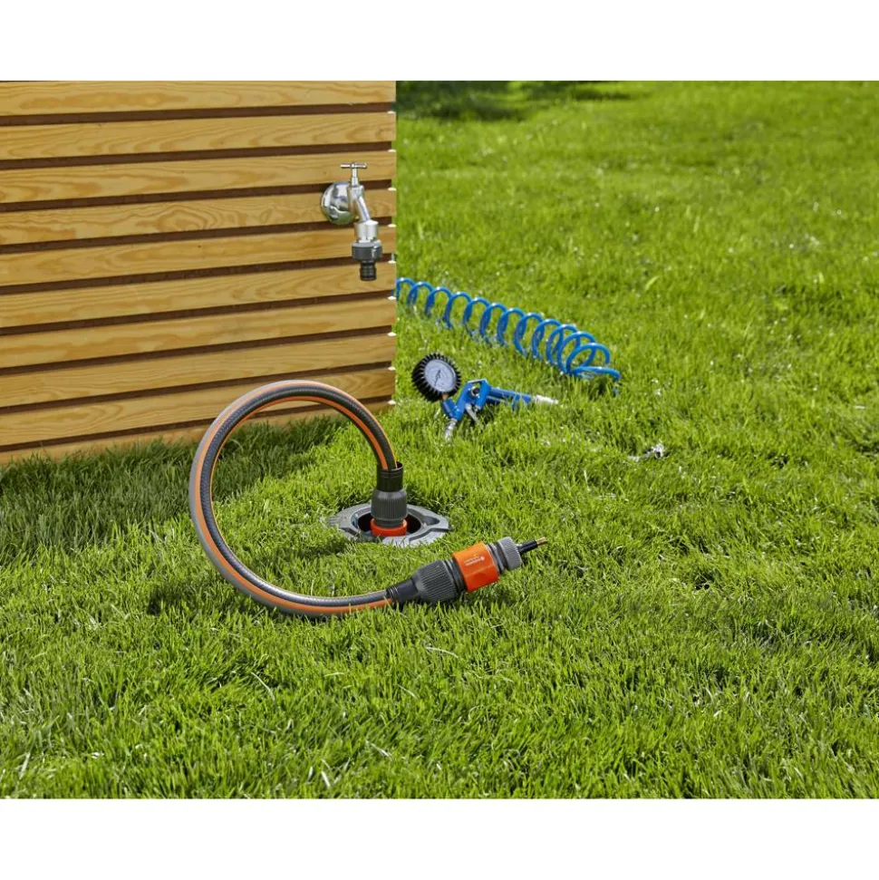 Wassersteckdose 'Pipeline' 19 mm (3/4") mit Stoppventil