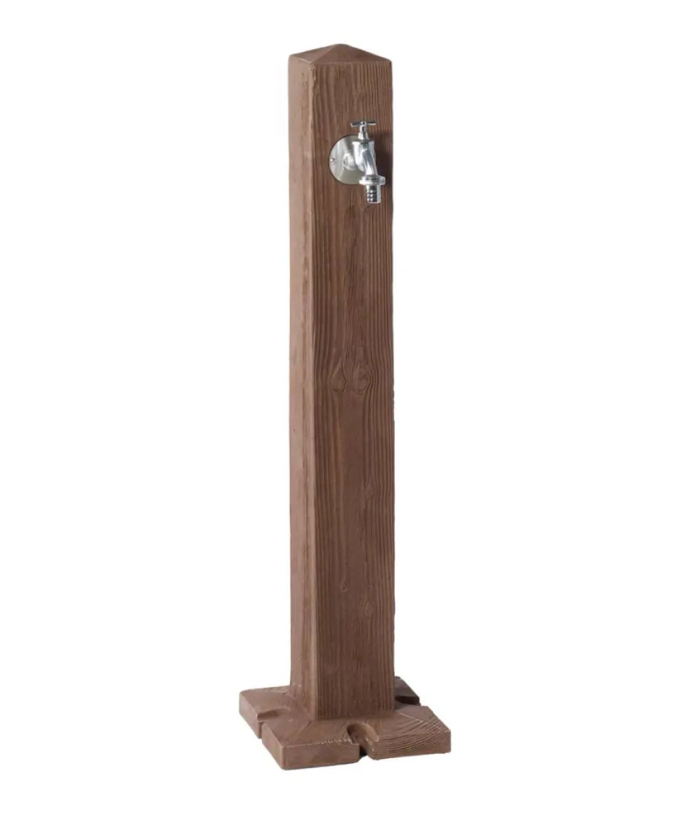 Wasserzapfstelle 'Wood' darkwood 25 x 100 x 25 cm