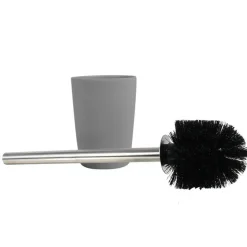 WC-Bürstengarnitur 'Takeo' Bambusfasern grau Ø 10 x 36 cm