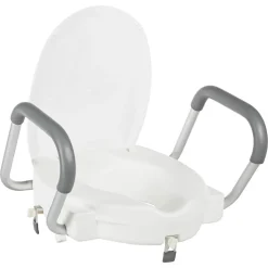 WC-Erhöhung mit Griffen und Deckel 'Comfort' weiß bis 150 kg