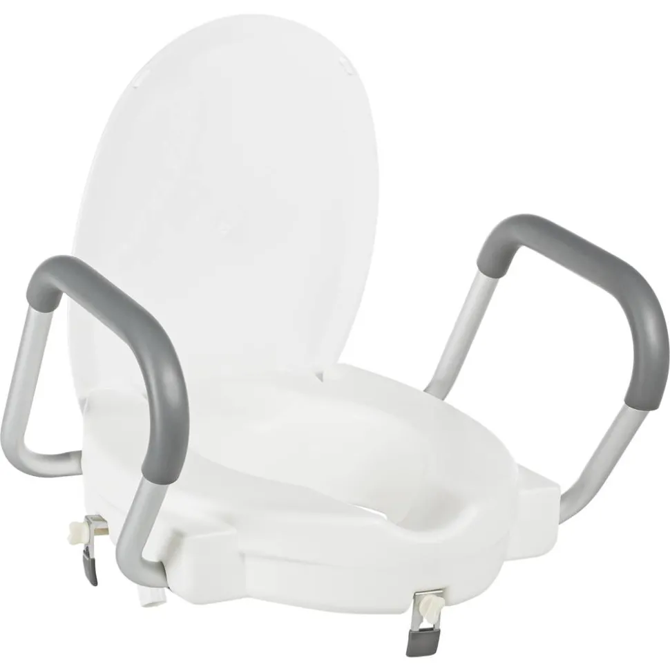 WC-Erhöhung mit Griffen und Deckel 'Comfort' weiß bis 150 kg