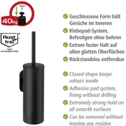 WC-Garnitur 'Orea' Edelstahl schwarz matt