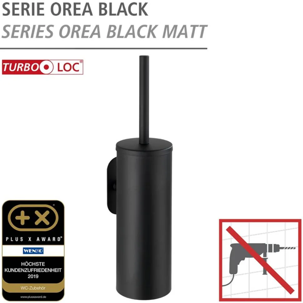 WC-Garnitur 'Orea' Edelstahl schwarz matt