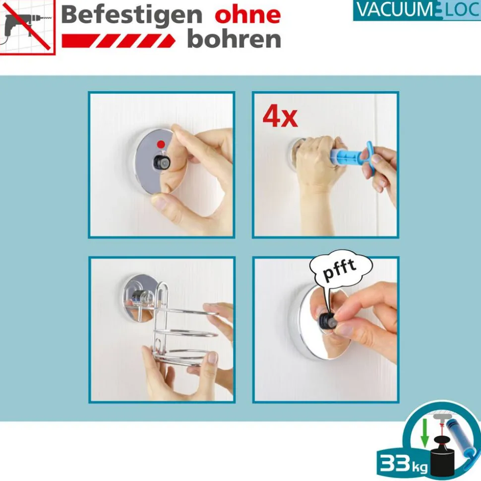 WC-Garnitur-Set 'Quadro' Edelstahl 2-teilig