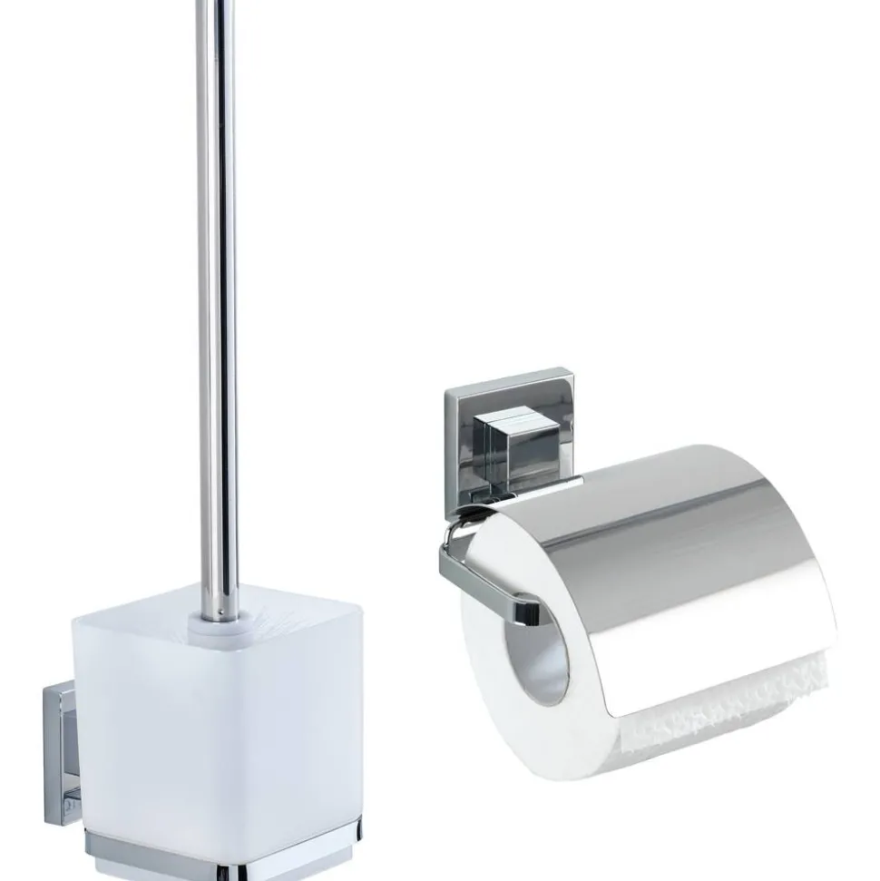 WC-Garnitur-Set 'Quadro' Edelstahl 2-teilig