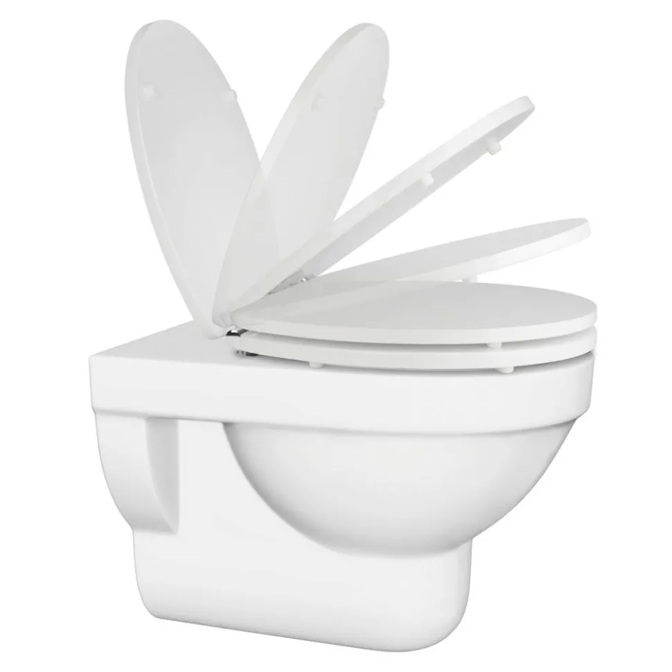 WC-Sitz 'Atlanta' mit Absenkautomatik weiß Duroplast