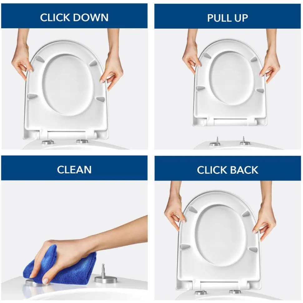 WC-Sitz 'Click&Clean' mit Absenkautomatik weiß Duroplast