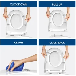 WC-Sitz 'Click&Clean' mit Absenkautomatik weiß Duroplast