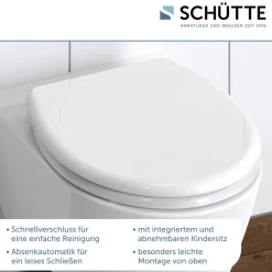 WC-Sitz 'FAMILY WHITE' mit Absenkautomatik weiß Duroplast