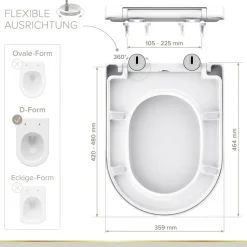 WC-Sitz 'Melva' mit Absenkautomatik weiß Duroplast