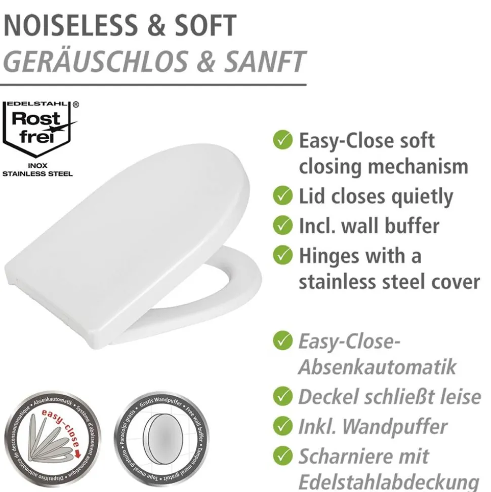 WC-Sitz 'Sindia' mit Absenkautomatik weiß Duroplast
